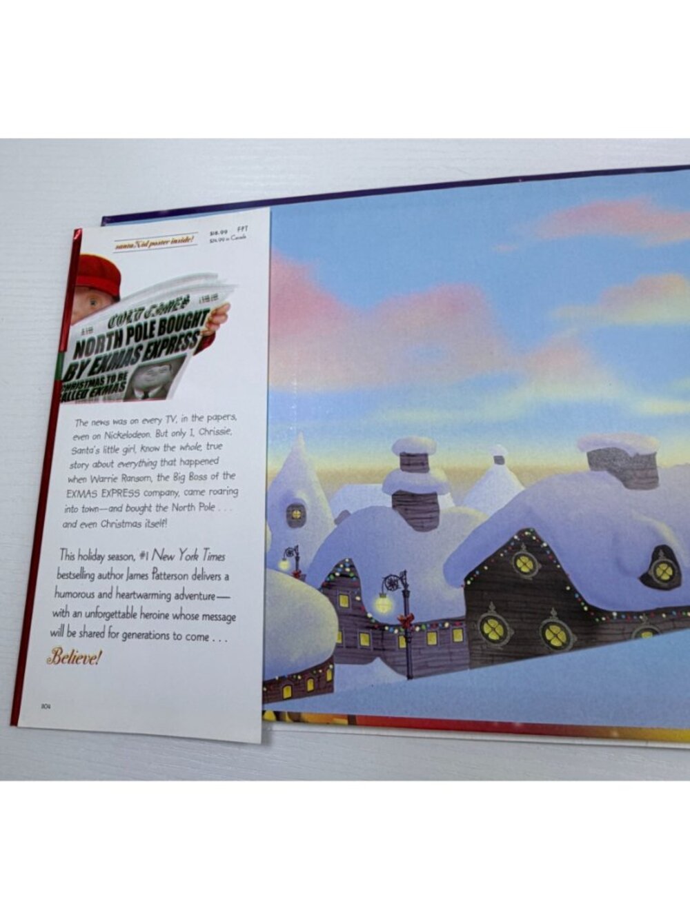 Santa Kid Childrens Christmas Book James Patterson 2004 Hardcover with Poster - Picture 3 of 13